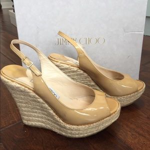 Jimmy Choo espadrilles nude size 7.
